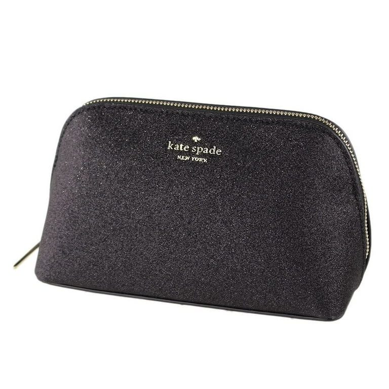 Kate Spade New York Shimmy Glitter Fabric Small Cosmetic Case Black