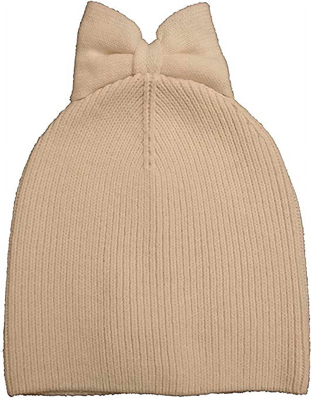 Kate Spade Tan Bow Cable Knit Beanie Women main image 3