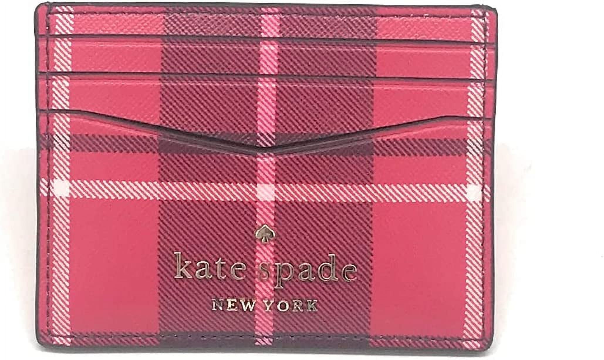 Kate Spade New York Staci Plaid Small Slim Card Holder Holiday Plaid Walmart