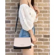 Kate Spade New York Staci Small Leather Flap Crossbody Warmbeige Black Multi