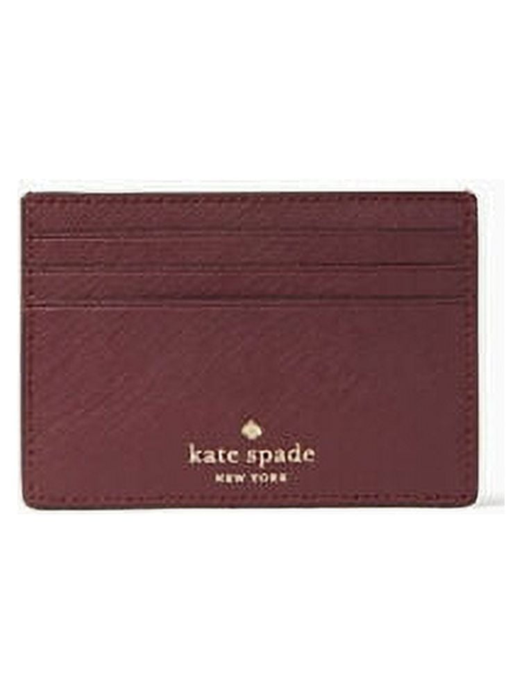 Kate Spade New York Wallet Greta Court Glitter Graham Card Holder in Cherrywood Walmart