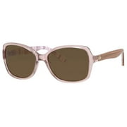 Kate Spade New York Women's Ayleen Rectangular Sunglasses, Beige Stripe White/Brown Polarized, 56 mm