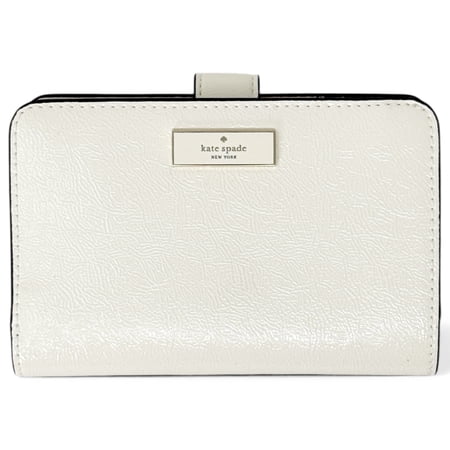 Kate Spade New York Women’s Bridget Medium Crinkle Patent Leather Bifold Wallet (Meringue)