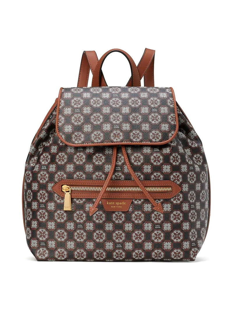 Kate Spade Flower Monogram Coated Canvas Mia Flap Medium Backpack NWT KATE SPADE Spade Flower Monogram Mia Flap Backpack  main image 4