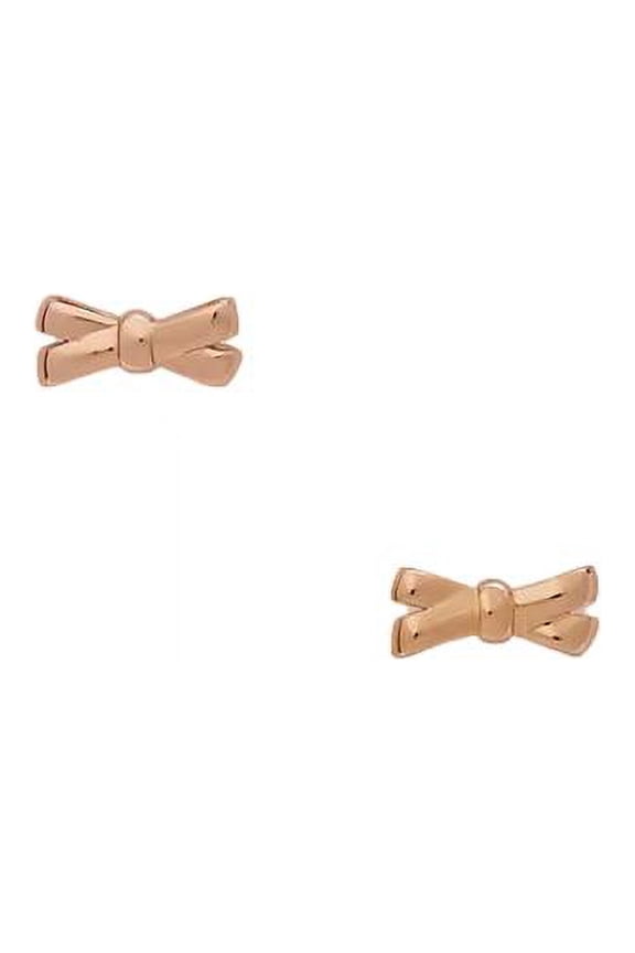 Women's Double Bow Studs Earrings (Rose Gold)