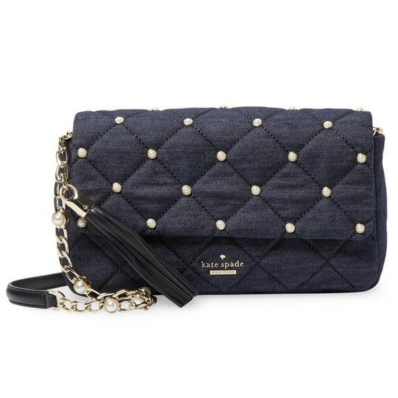Kate Spade New York Women's Emerson Place Denim Pearl Serena Shoulder Bag (Darkest Denim)