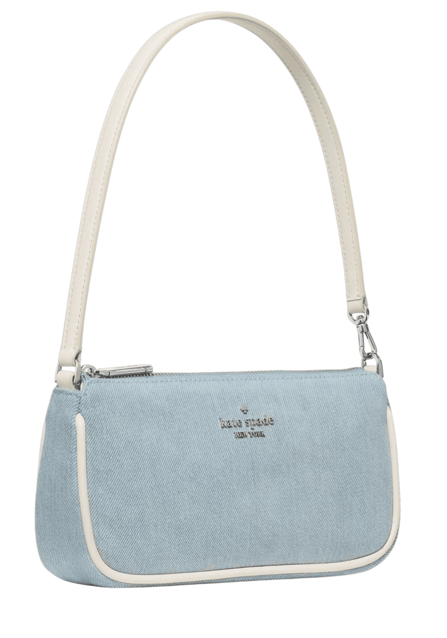 Kate Spade New York Women’s Gemini Denim Mini Shoulder Bag, Convertible Wristlet, Zip Closure