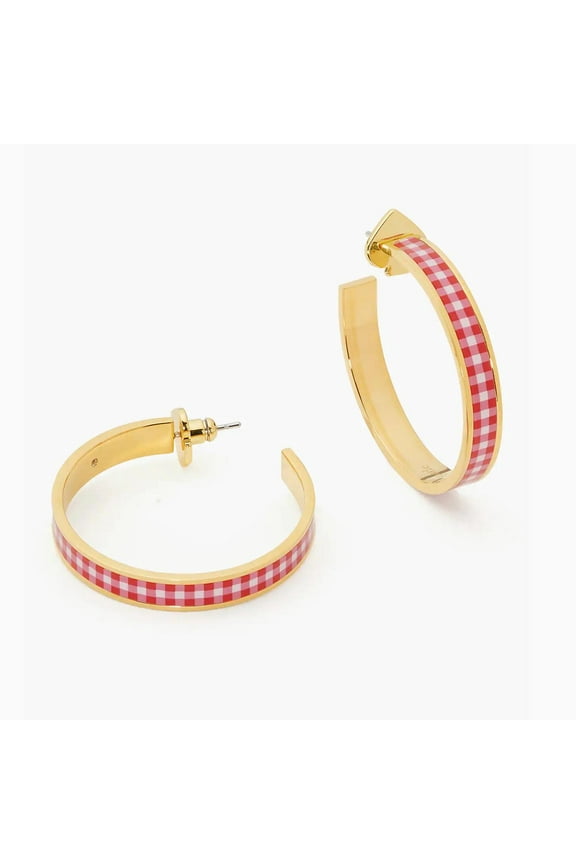 Women's Gold Plated Metal Heritage Spade Flower Hoops (Lava Falls)