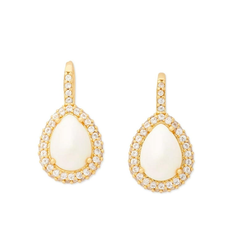 Kate Spade New York Women's Gold Plated Metal Pavé Pear-Shape