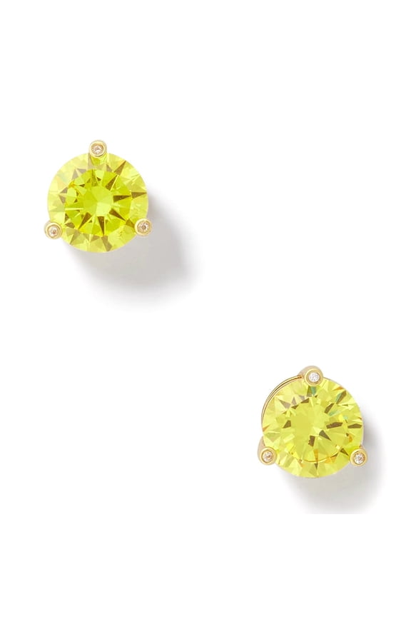 Women's Gold Plated Metal Rise And Shine Stud Earrings (Lime Sherbet)