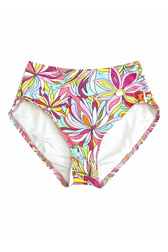 Women's High-Rise Swim Bottom Swimsuit (XS, Pink Multi)