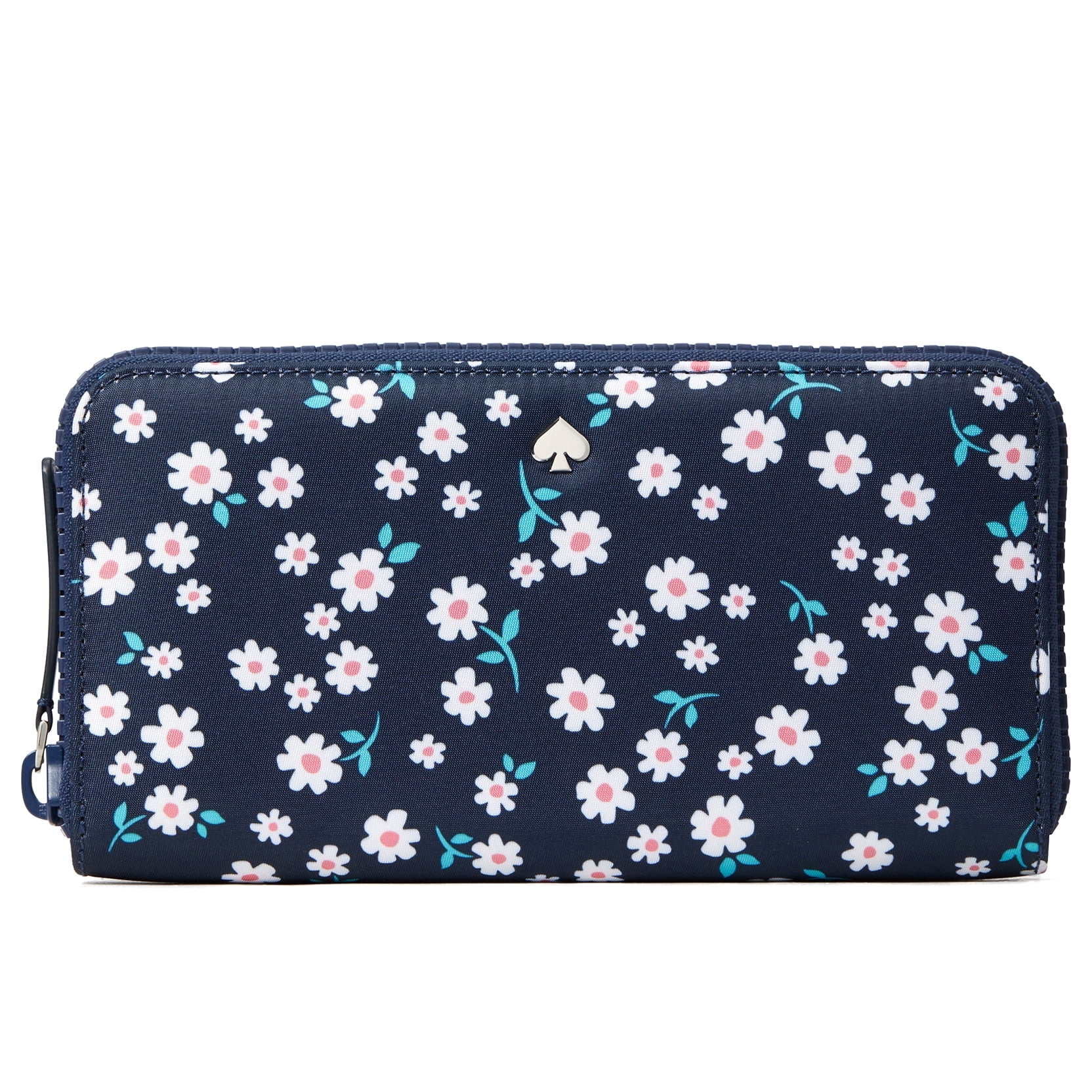Kate Spade New York Women's Jae Large Nylon Printed Continental Wallet (Blue Multi)