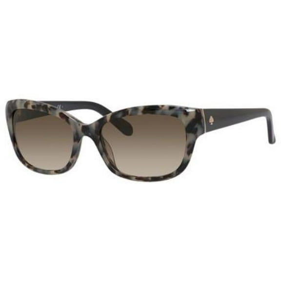 Kate Spade New York Women's Johanna Rectangular Sunglasses, Havana Black, 27 mm