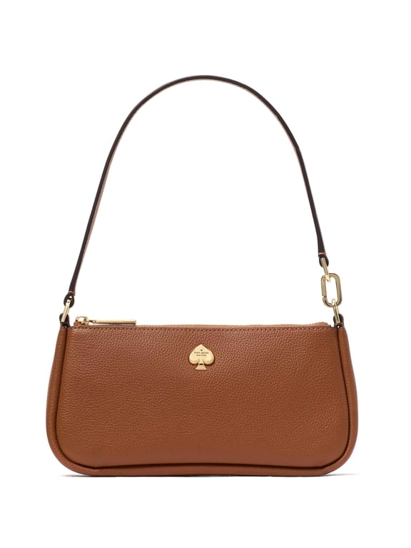 Women's Kayla Small Pebbled Leather Top Zip Convertible Wristlet (Warm Gingerbread)