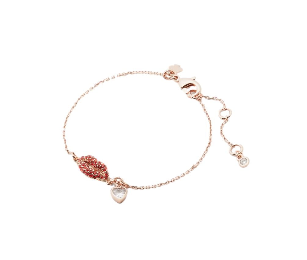 Kate Spade New York Women's Kiss Kiss Bracelet in Rose Gold Red