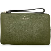 KATE SPADE NEW YORK Women's Leila Pebbled Leather Medium Top Zip Wristlet (Orange Cream)