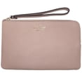 thumbnail image 1 of Kate Spade New York Women's Leila Pebbled Leather Medium Top Zip Wristlet (Warm  Beige), 1 of 4