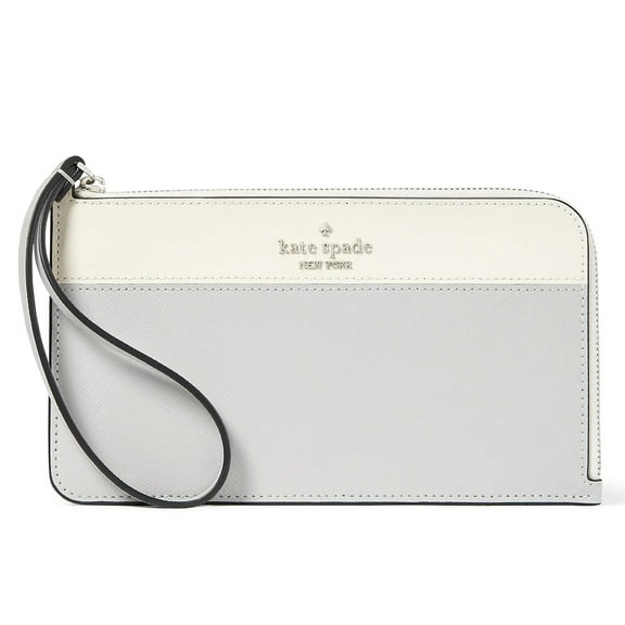 Kate Spade New York Women's Lucy Bicolor Medium L Zip Wristlet (Platinum Grey Multi)