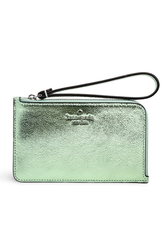 Women's Lucy Metallic Small L-Zip Wristlet (Seawater)
