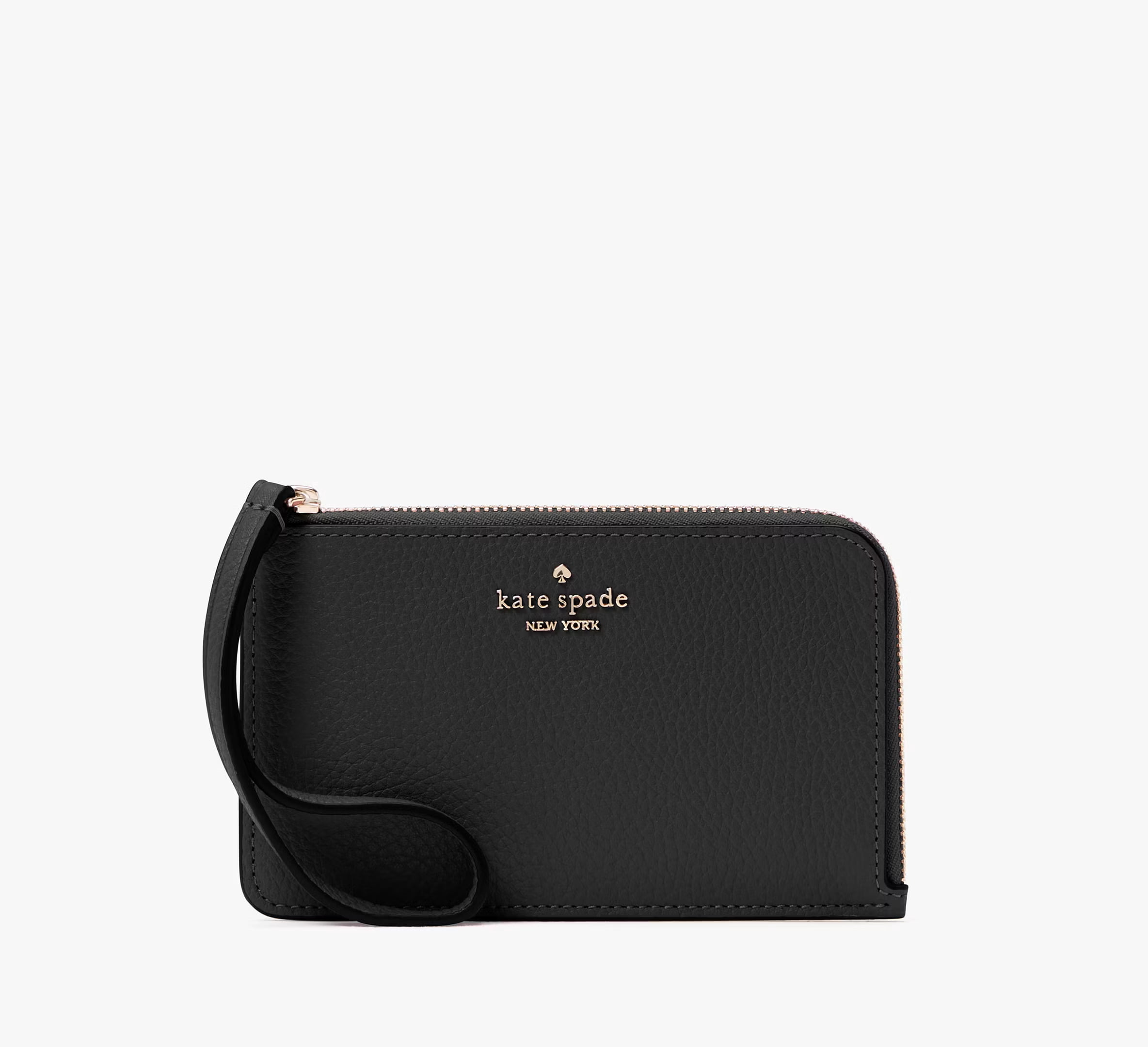 Kate Spade New York Women's Lucy Small Pebbled Leather L-zip Card