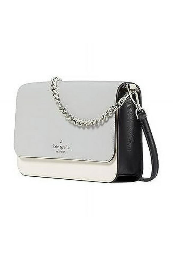 Women's Madison Saffiano Leather Flap Crossbody Bag, Platinum Grey