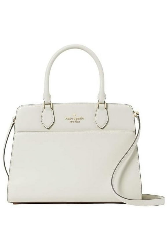 Women's Madison Saffiano Leather Medium Satchel Bag, Meringue