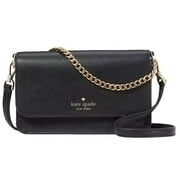 KATE SPADE NEW YORK Women's Madison Saffiano Leather Small Flip CrossBody Bag, Black