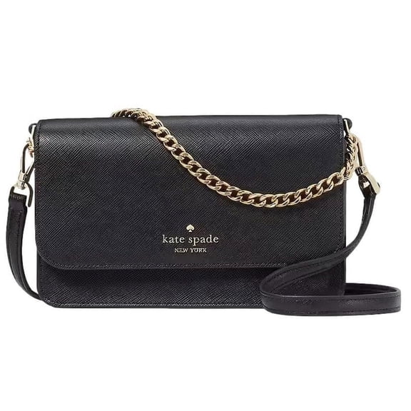 Kate Spade New York Women's Madison Saffiano Leather Small Flip CrossBody Bag, Black