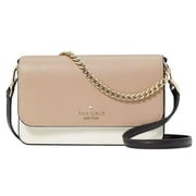 KATE SPADE NEW YORK Women's Madison Saffiano Leather Small Flip CrossBody Bag, Toasted Hazelnut