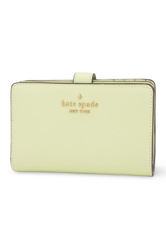 Women's Madison Saffiano PVC Medium Compact Bifold Wallet (Matcha Latte)