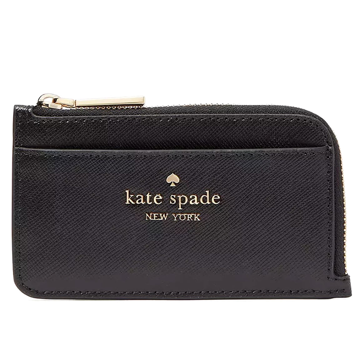 Kate Spade New York Women's Madison Small Top Zip Leather Card Holder (Black)