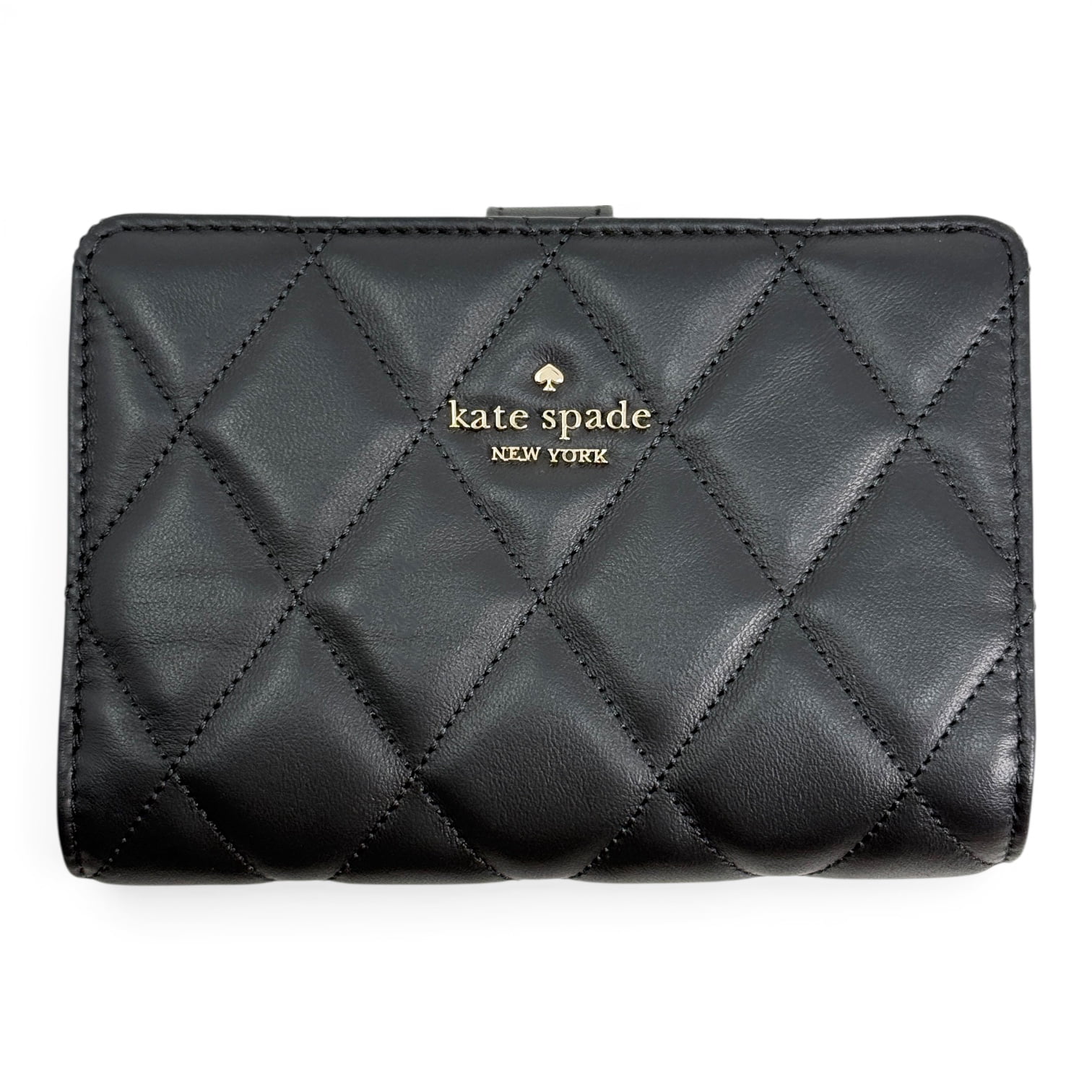 Kate Spade New York Women's Medium Bifold Quilted Leather Wallet (Black)