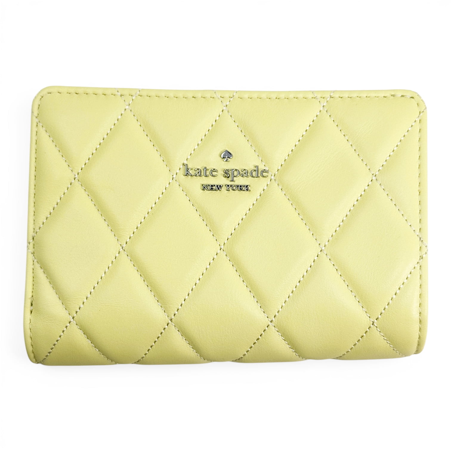 Kate Spade New York Women's Medium Bifold Quilted Leather Wallet (Lemon Fondant)