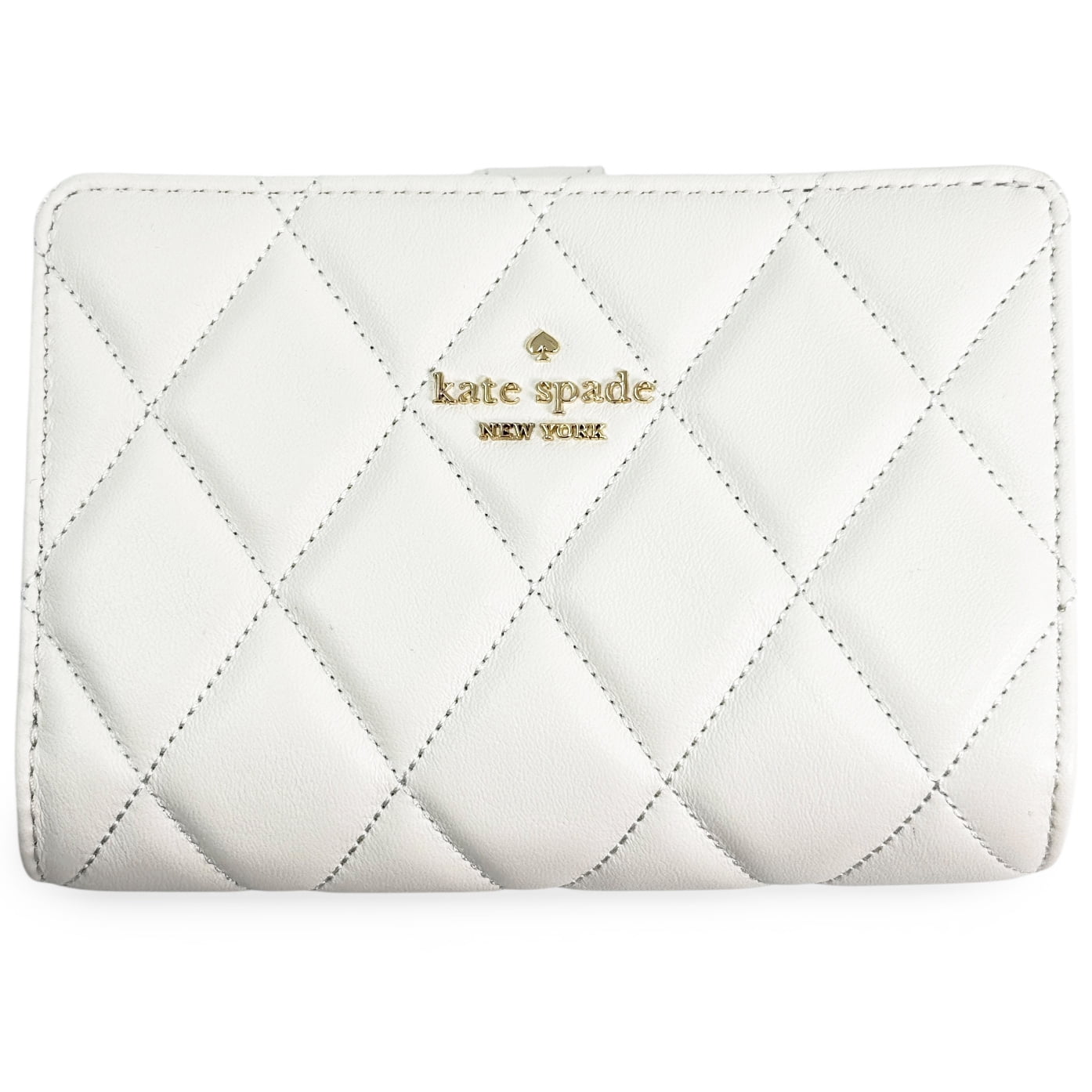 Kate Spade New York Women's Medium Bifold Quilted Leather Wallet (Meringue)