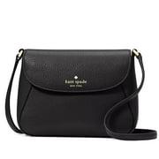KATE SPADE NEW YORK Women's Monica Small Flap Leather Crossbody Bag (Black)