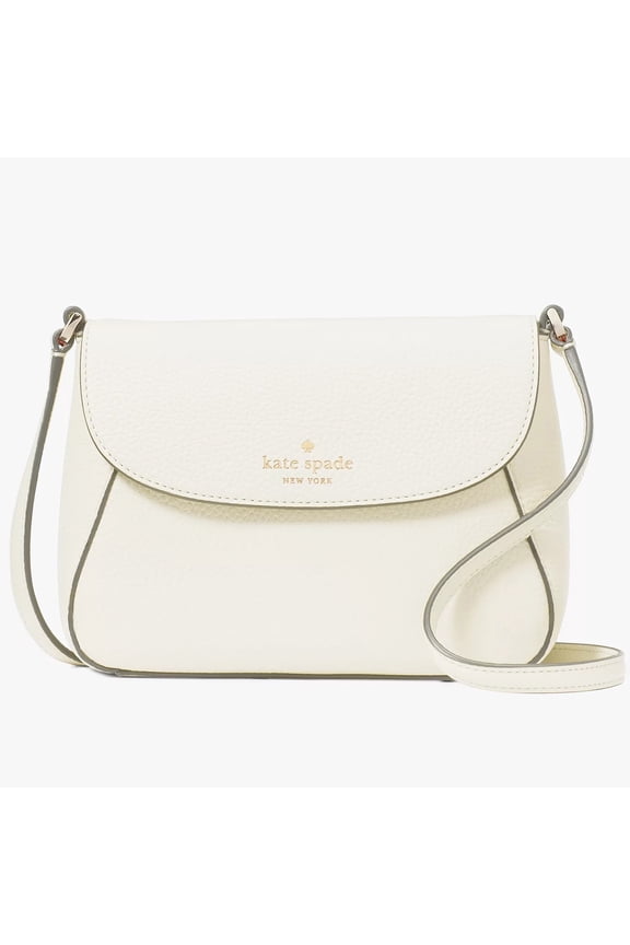 Women’s Monica Small Flap Leather Crossbody Bag (Meringue)