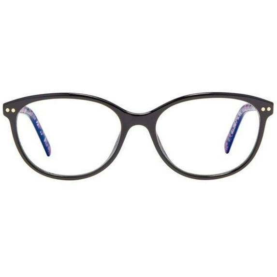 Kate Spade New York Women's Olive Blue Light Glasses Oval Reading, Black/Demo Lens, 53mm, 16mm + 0