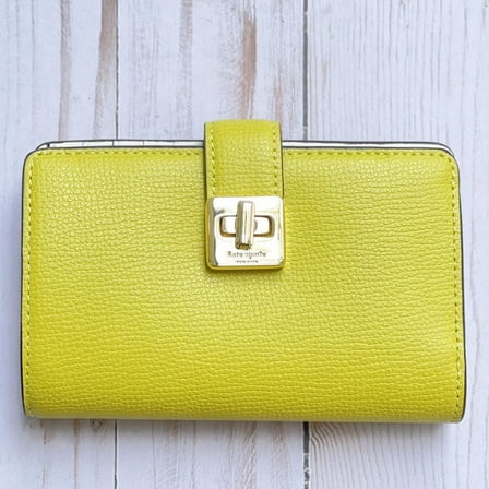 Kate Spade New York Women's Phoebe Refined Grain Leather Medium Wallet (Lime Slice)