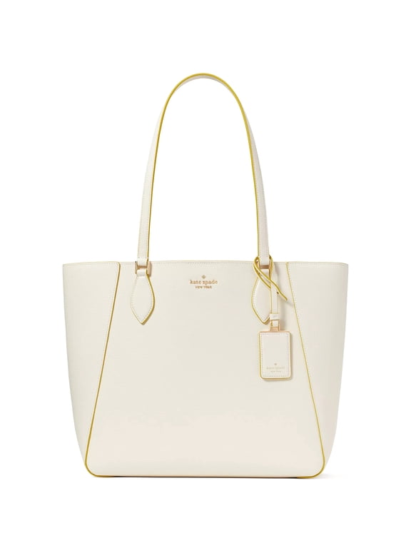Women's Poppy Refined Grain Leather Large Tote (Meringue)