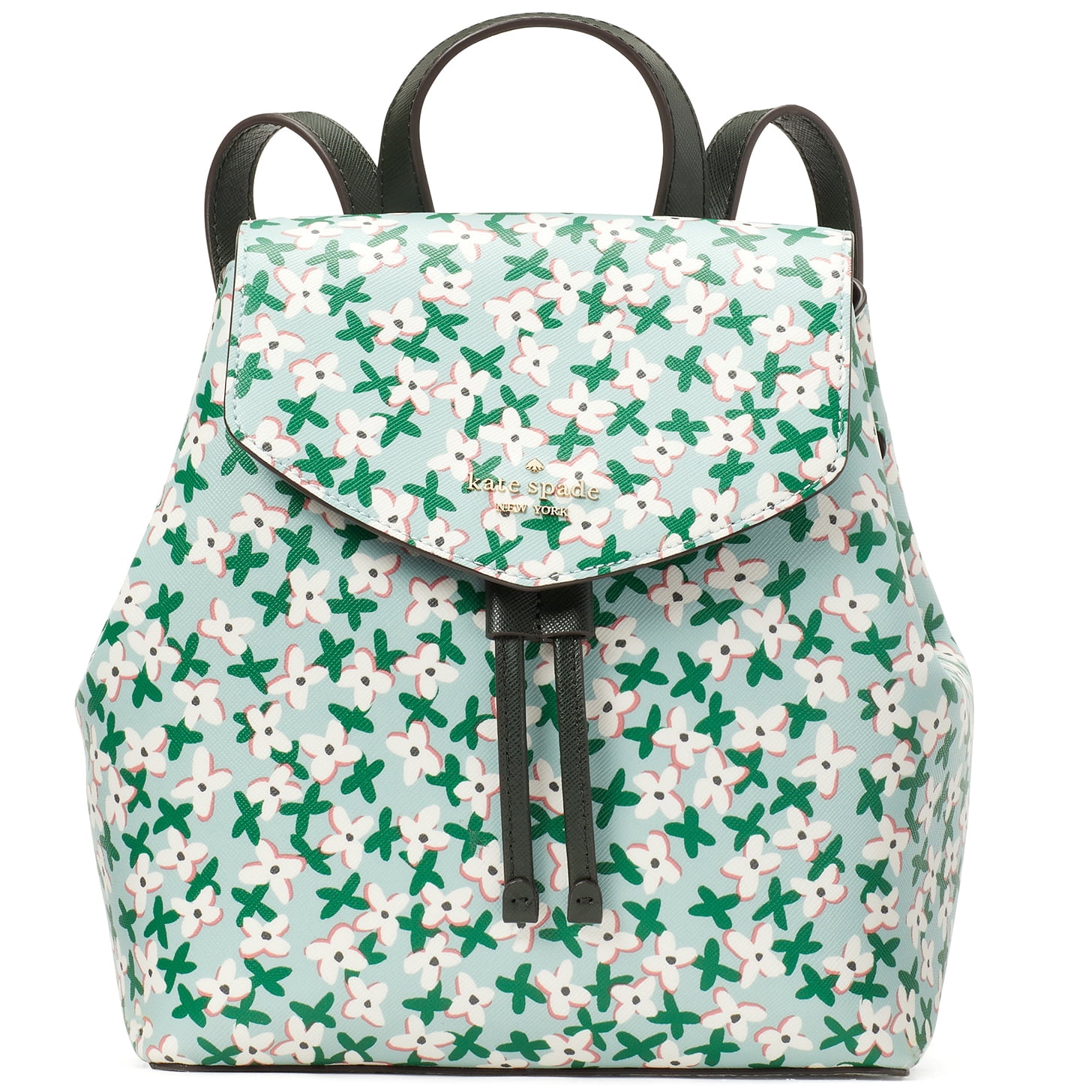 Kate Spade New York Women's Saffiano Leather Lizzie Medium Flap Backpack (Aphrodite Green Multi)