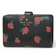 thumbnail image 1 of Kate Spade New York Women's Saffiano Leather Madison Rose Toss Printed Medium Compact Bifold Wallet (Black Multi), 1 of 6