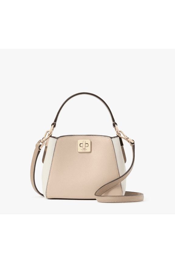 Womens Small Madison Satchel Saffiano Leather Top Zip Handbag with Crossbody Strap, Style KC620