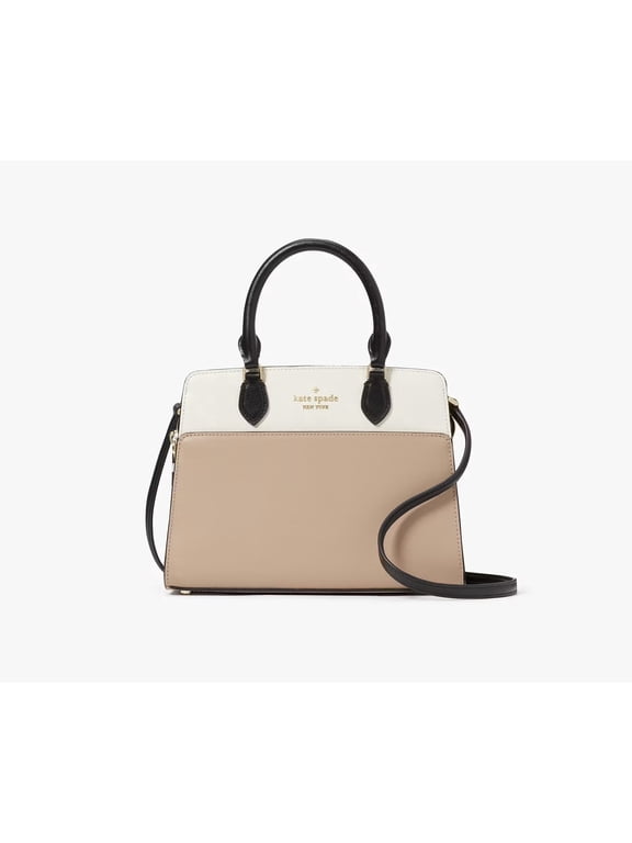 Womens Small Madison Satchel Saffiano Leather Top Zip Handbag with Crossbody Strap, Style KC620