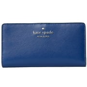 Kate Spade New York Women's Staci Large Slim Saffiano Leather Bifold Wallet (River Blue)