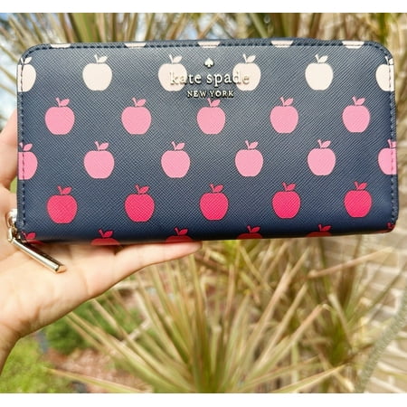 Kate Spade Staci Large Continental Wallet Orchard Degrade Print Apple Blue Multi