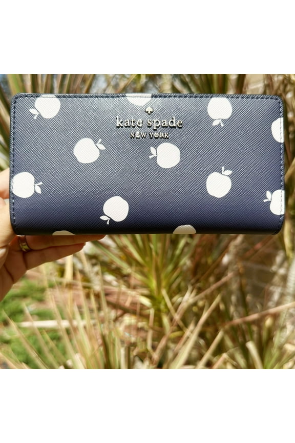 Women's Staci Orchard Toss Print Large Slim Bifold Wallet (Blazer Blue)