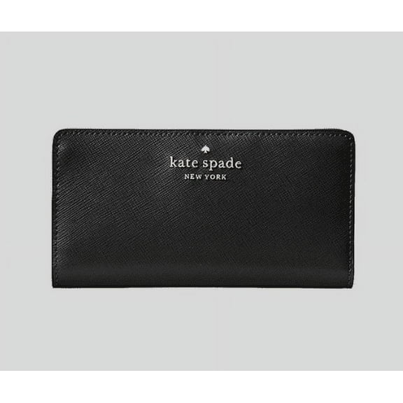 Kate Spade New York Women's Staci Saffiano Leather Large Slim Bifold Wallet (Black)
