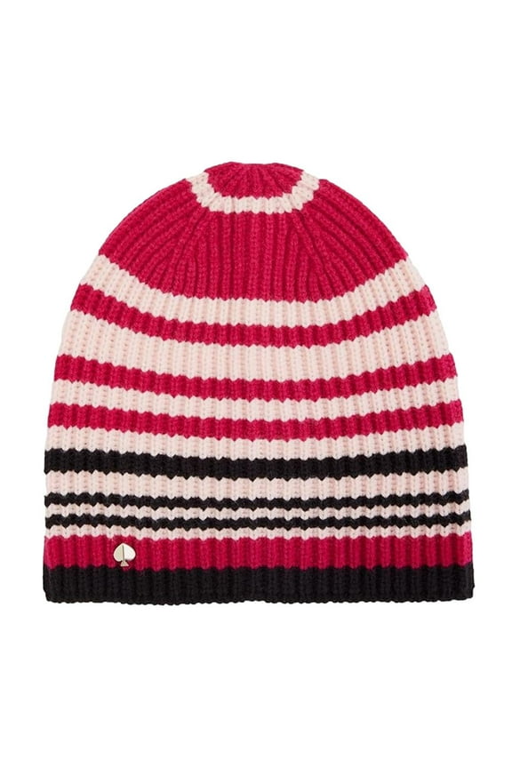 Women's Stripe Beanie in Pink Multi