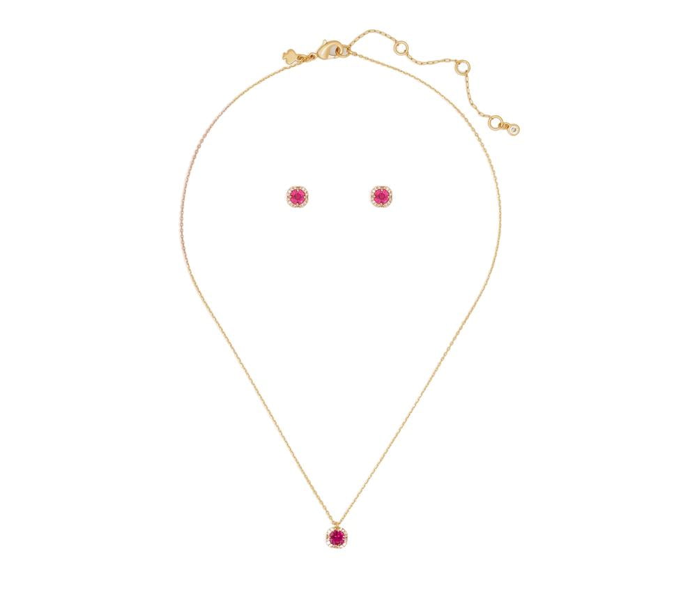 Kate Spade New York Women's That Sparkle Pendant and Stud Earring Set Ruby