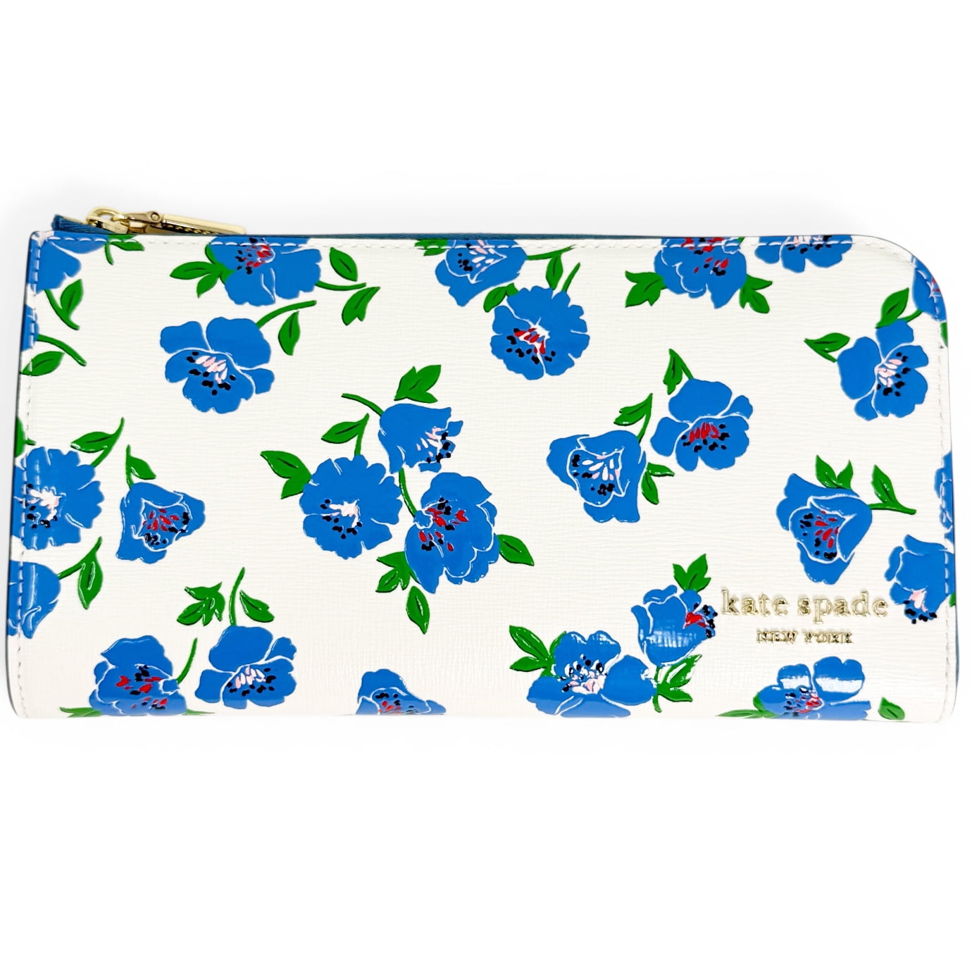 Kate Spade New York Women's Zip Around Saffiano Leather Continental Wallet (Cream Multi)